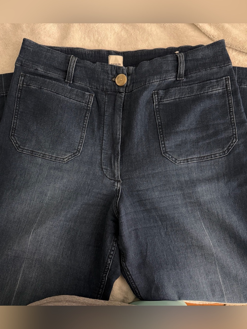 Maeve The Colette Knit Jeans, Full Length, Dark Denim, Gently Worn, Size 34 - Picture 4 of 7